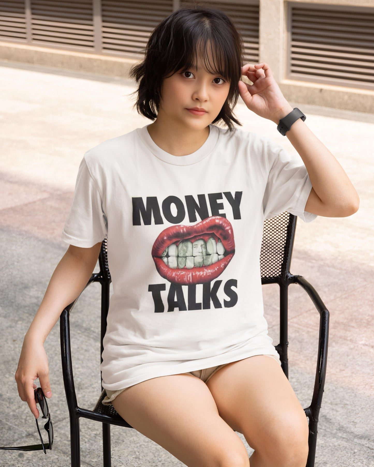 Money Talks | Premium White Unisex Tshirt