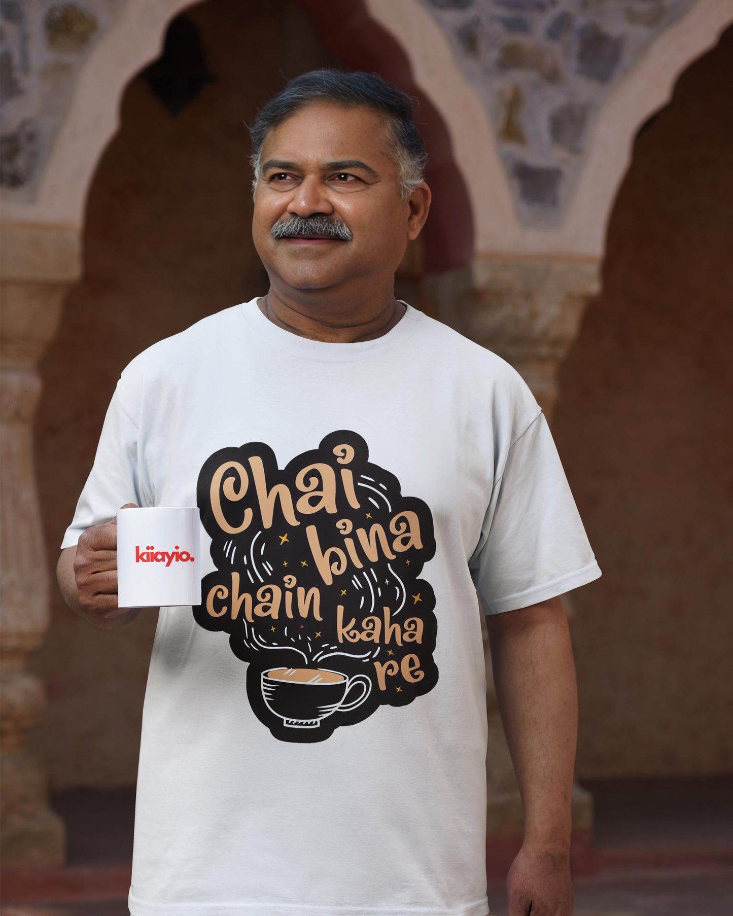 Tea Bliss: Chai Bina Chain Kaha Re | Premium Unisex T-shirt