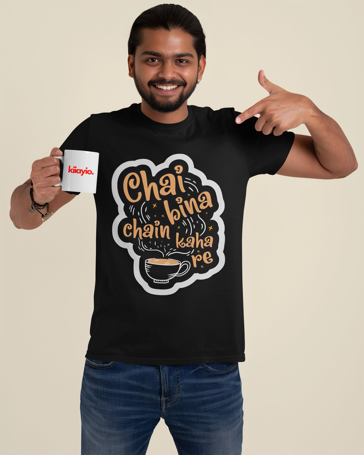 Tea Bliss: Chai Bina Chain Kaha Re | Premium Unisex T-shirt