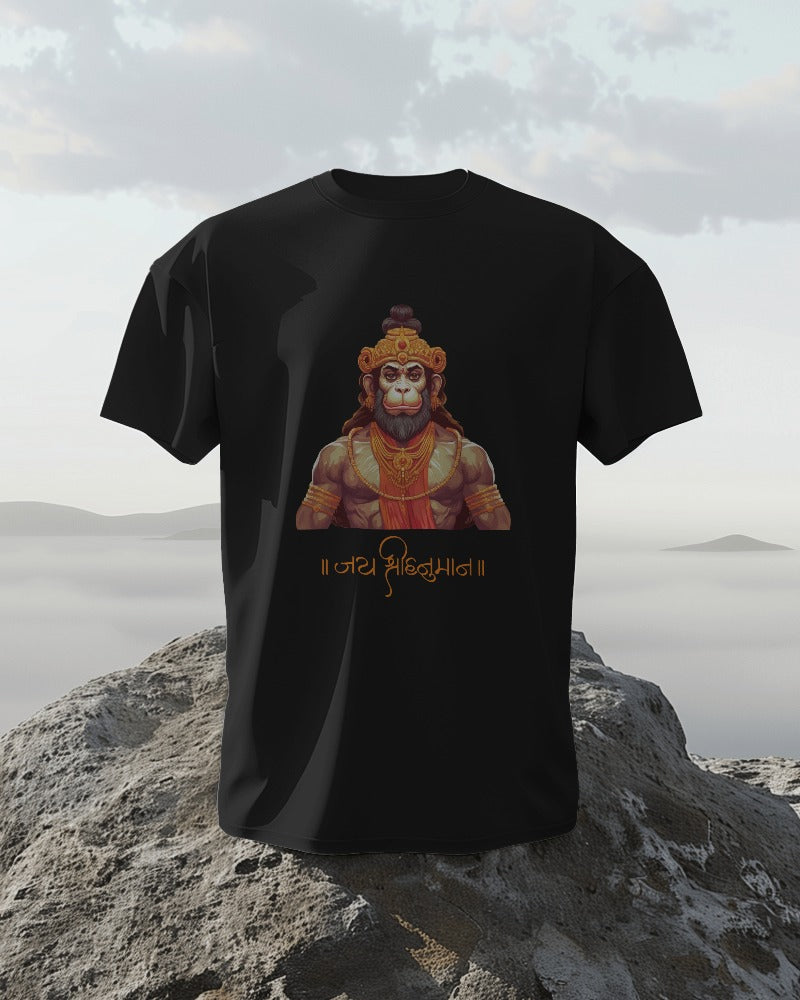 Hanuman ji's Valor: T-Shirt 🕉️🐒