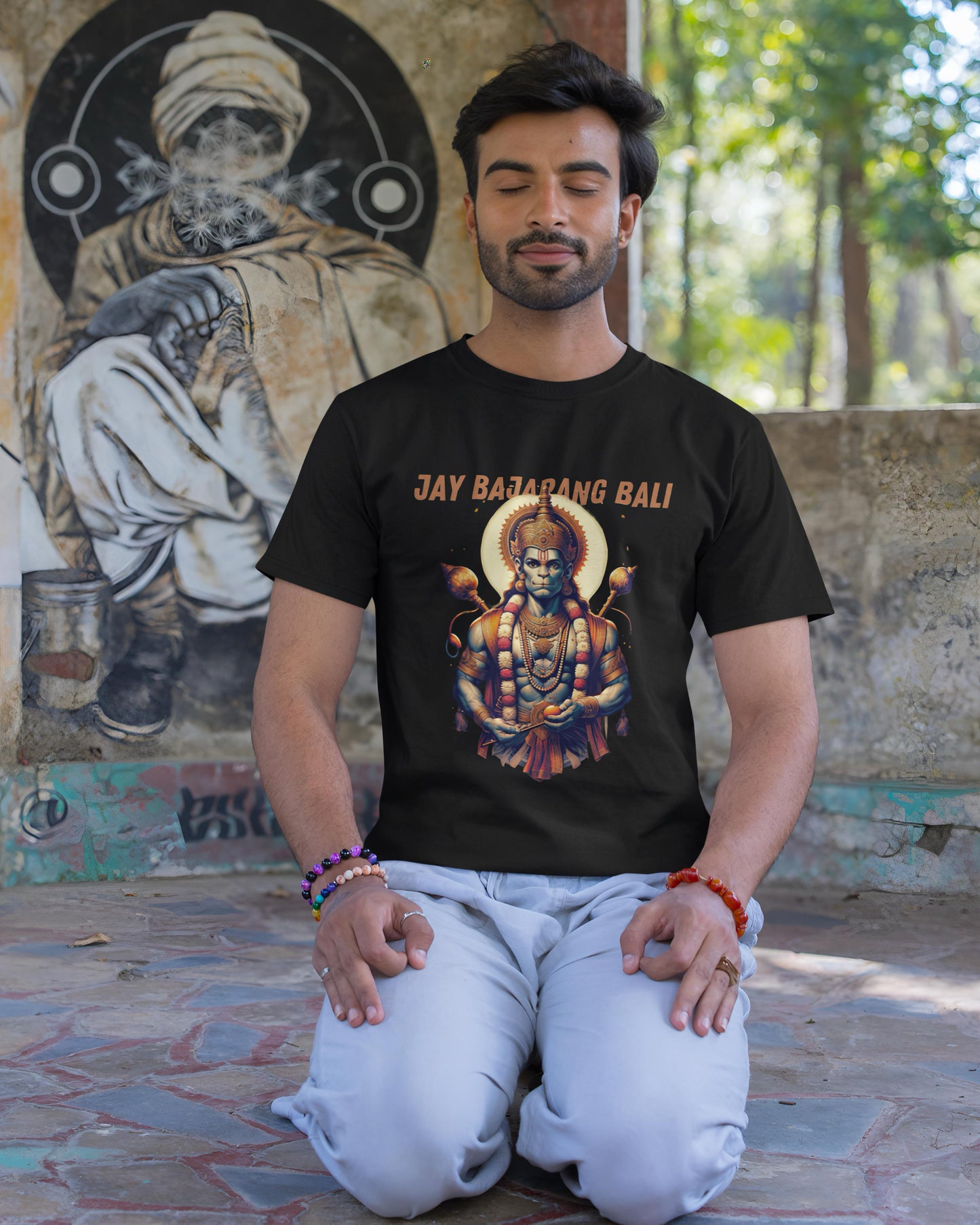 Divine Strength: Jay Bajrang Bali | Premium Black T-shirt