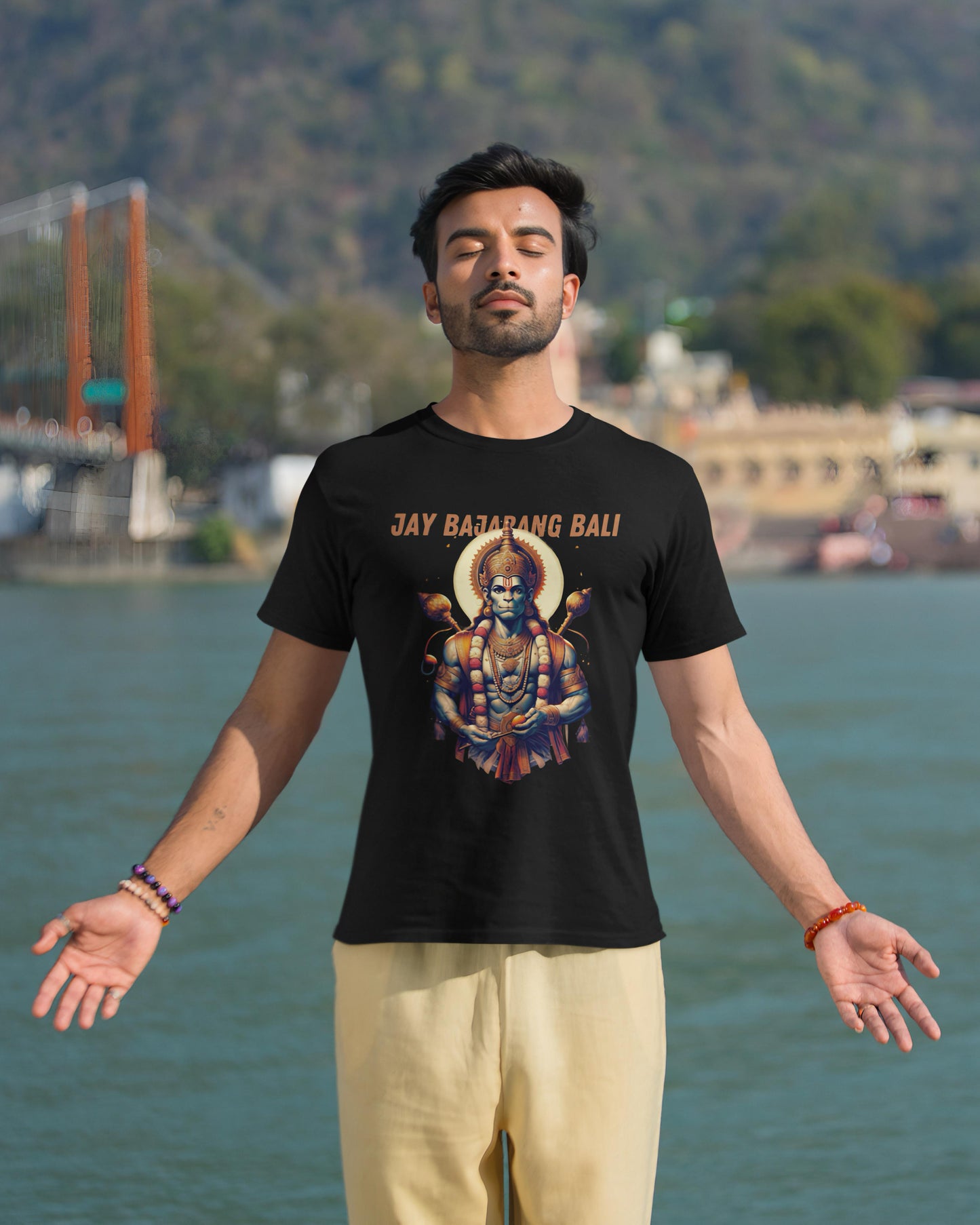 Divine Strength: Jay Bajrang Bali | Premium Black T-shirt