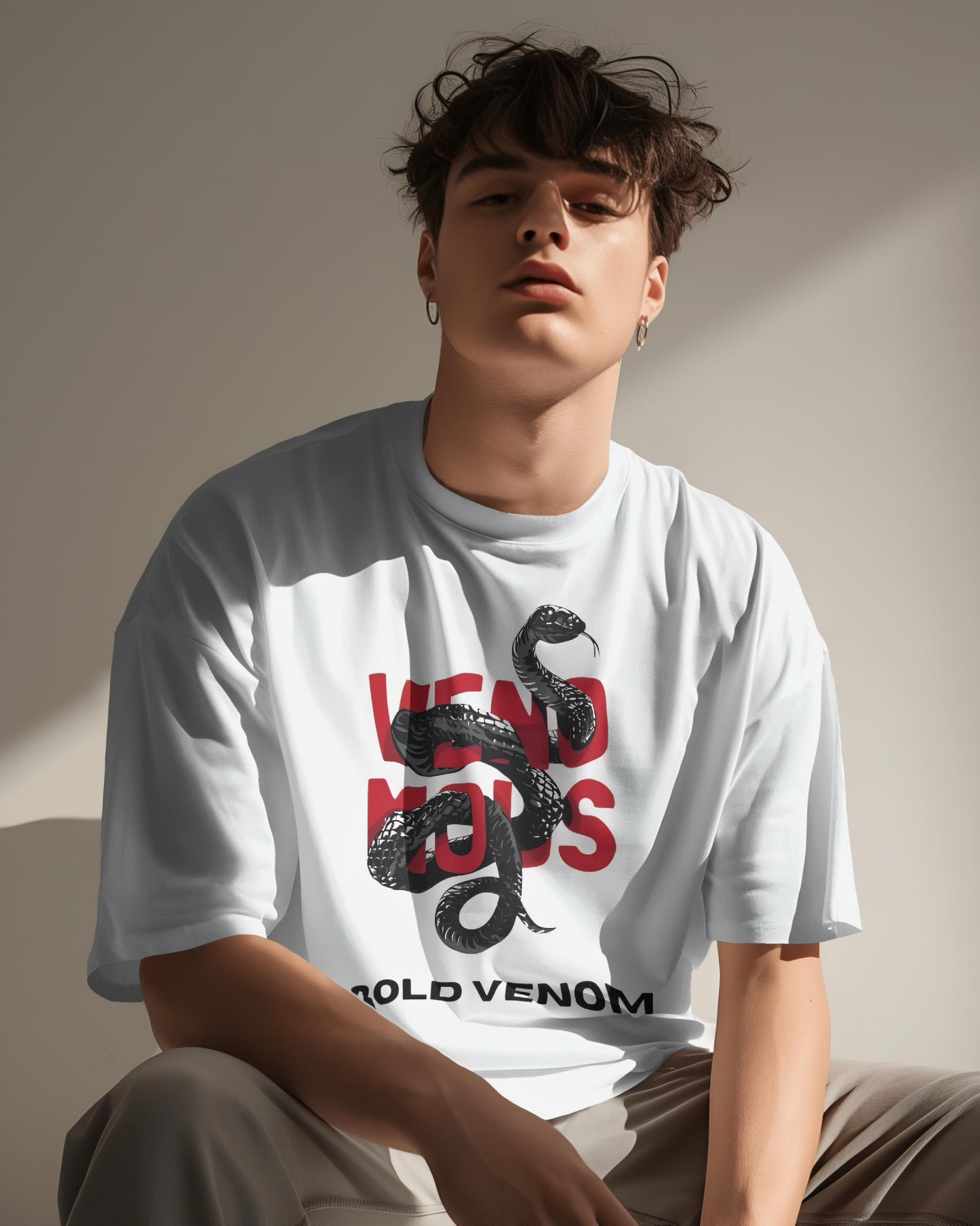 Bold Venom | Premium White Oversized Unisex T-Shirt