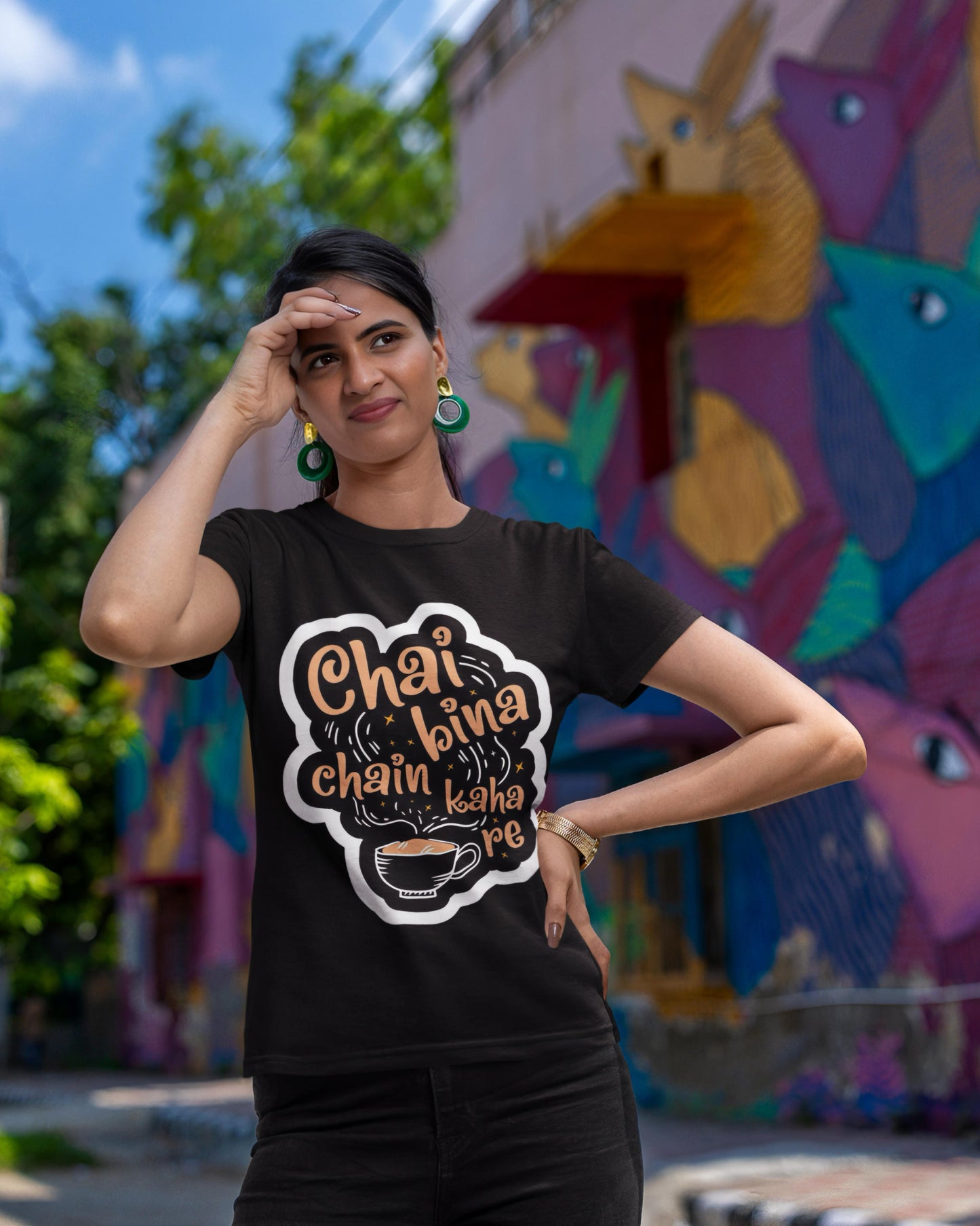 Tea Bliss: Chai Bina Chain Kaha Re | Premium Unisex T-shirt