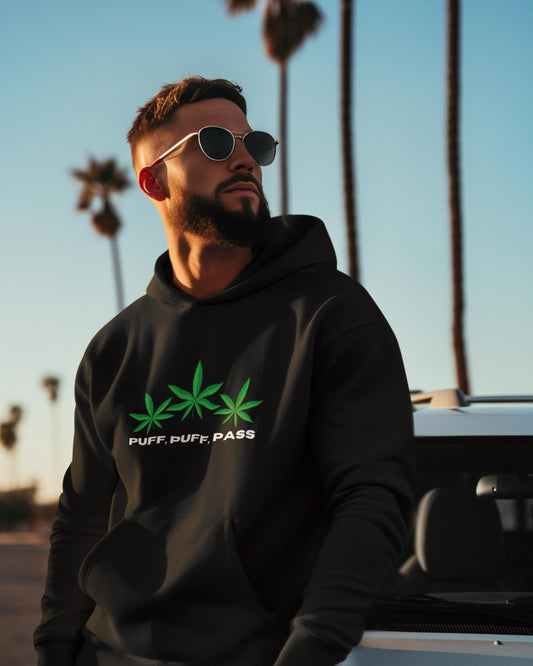 Puff Puff Pass | Premium Unisex Hooded Sweatshirt