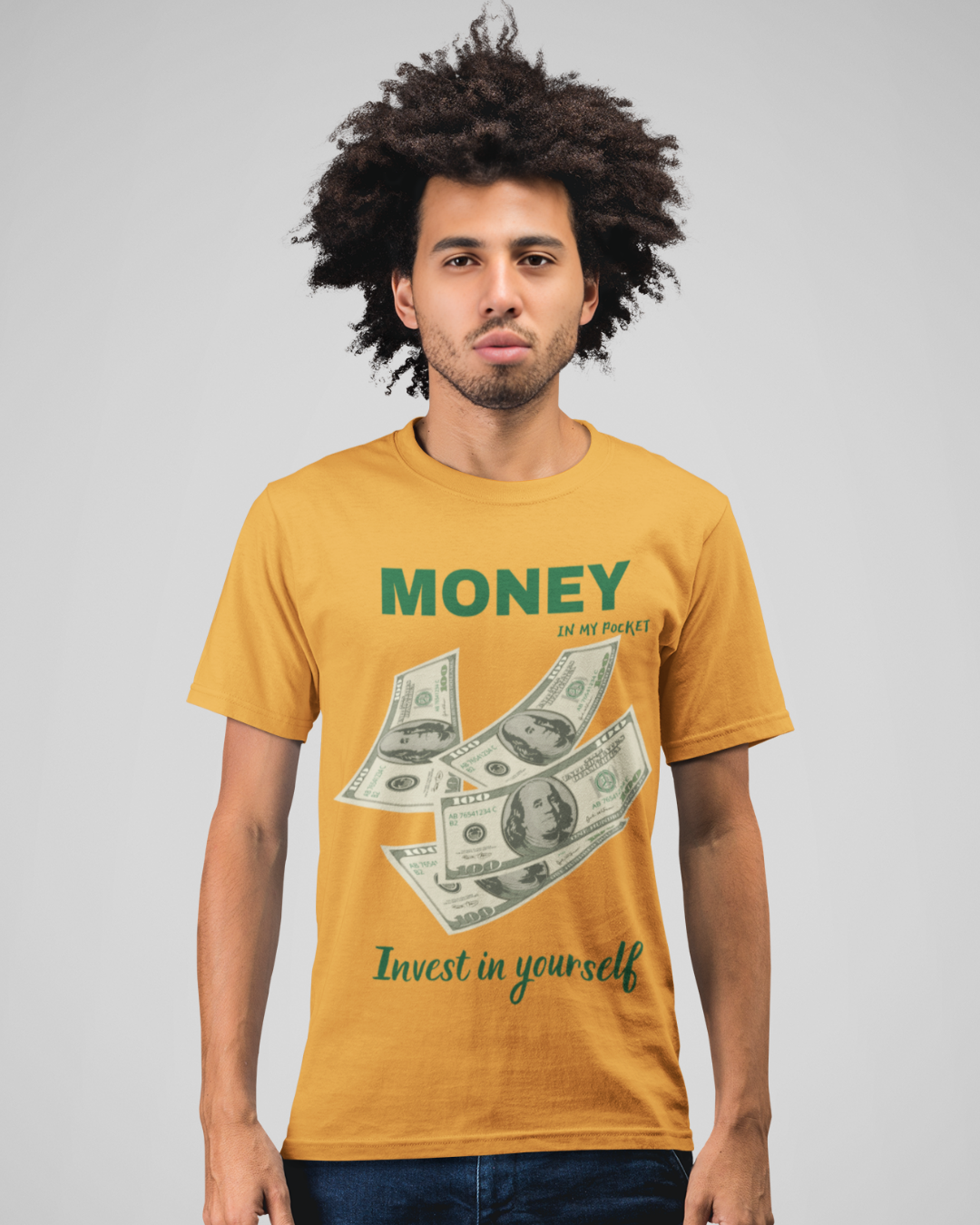 Money In My Pocket | Unisex Golden Yellow T-Shirt