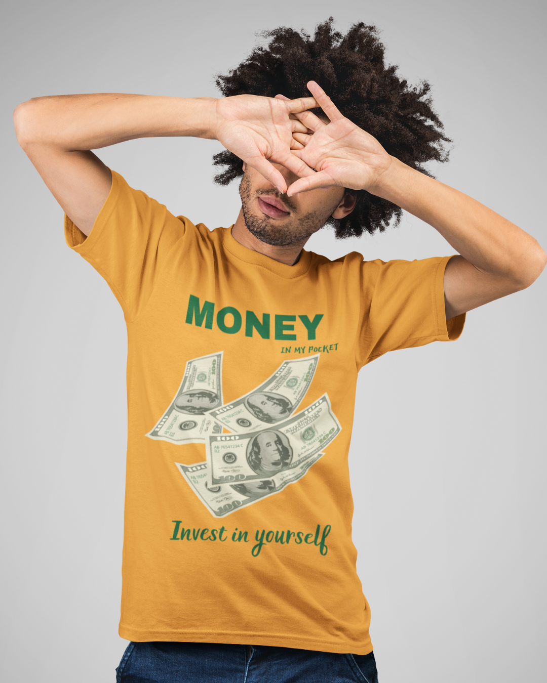 Money In My Pocket | Unisex Golden Yellow T-Shirt