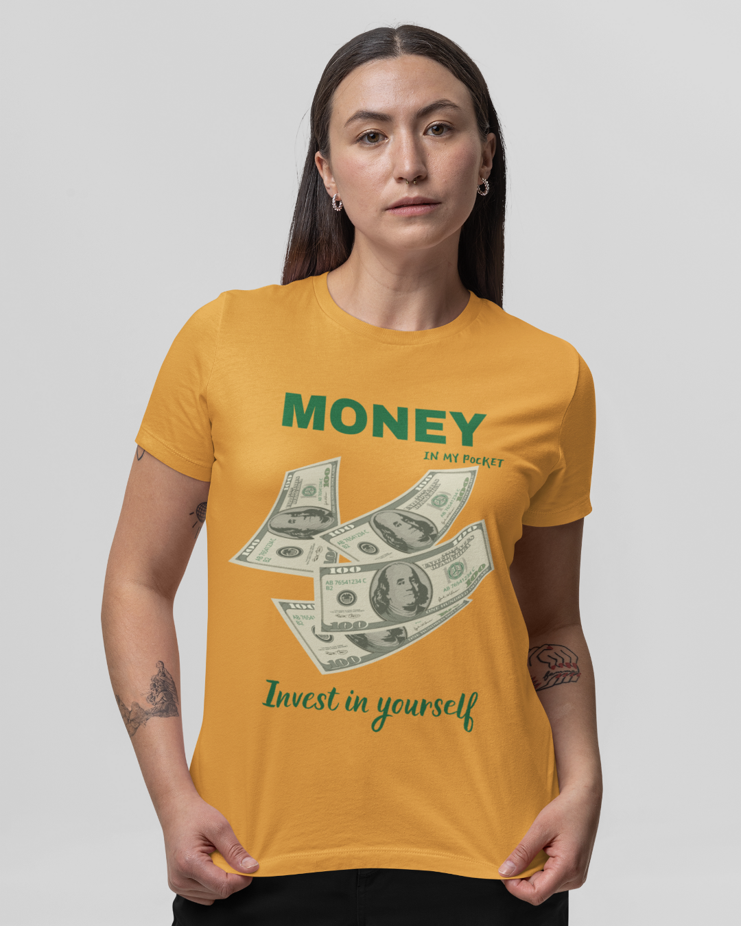 Money In My Pocket | Unisex Golden Yellow T-Shirt