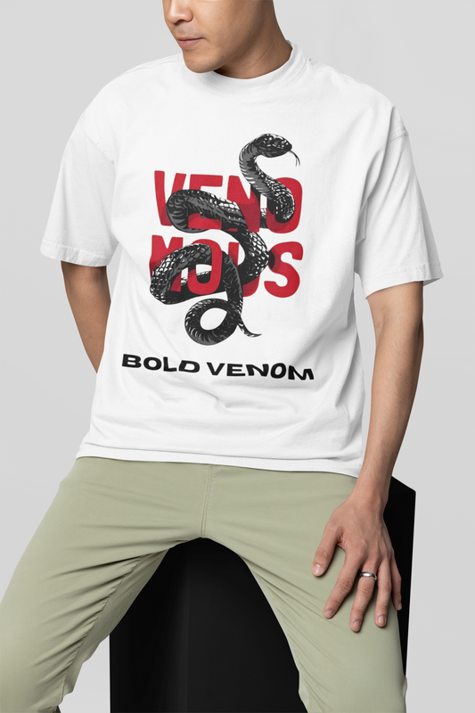 Bold Venom | Premium White Oversized Unisex T-Shirt