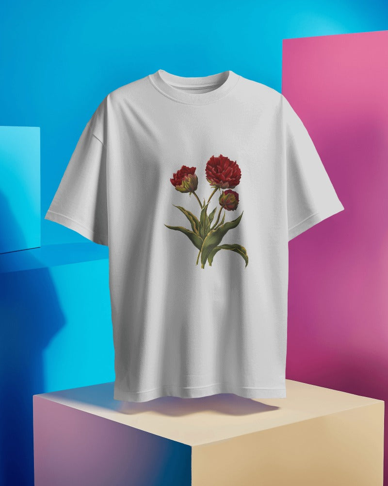 🌺 Elegant Floral Print Cotton T-Shirt - Make a Statement! 🌺