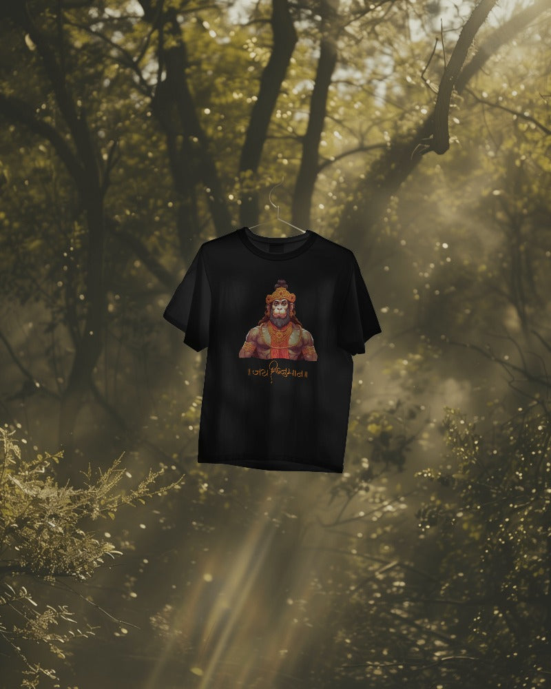 Hanuman ji's Valor: T-Shirt 🕉️🐒